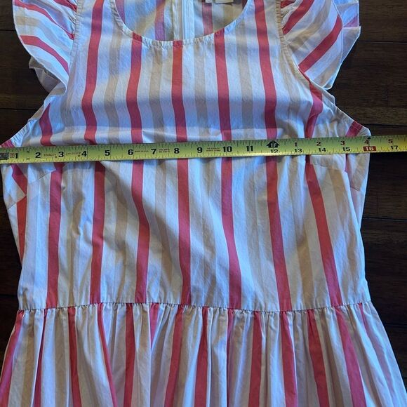 Kate Spade Pink Peach Sherbert Midi Dress Striped Tiered MSRP 328.00 - Picture 13 of 15